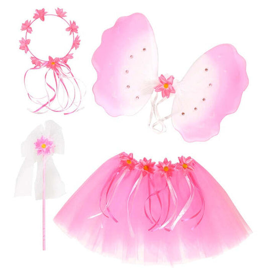 Flower Fairy Dress-Up Set  Tutu, Wings, Headpiece, Wand 