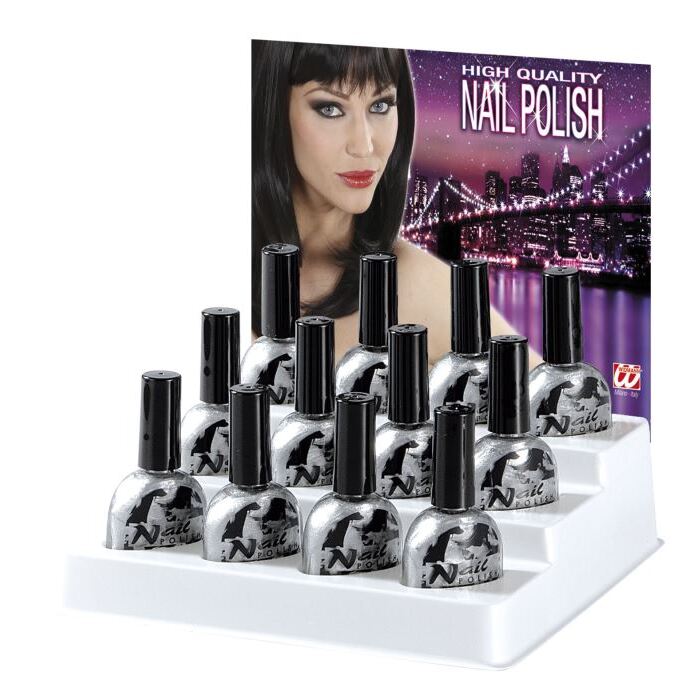 Silver Nail Polishes Display Box-7 Ml
