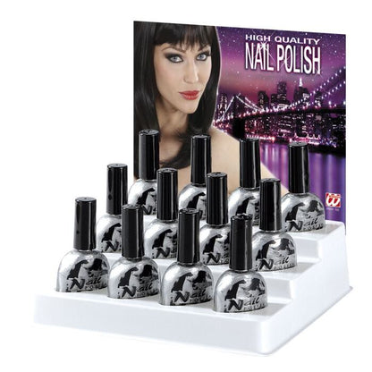 Silver Nail Polishes Display Box-7 Ml