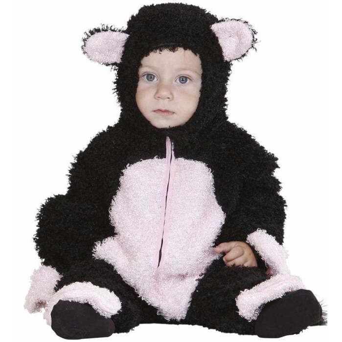 Fuzzy Cat Hooded Jumpsuit 2 Sizes Ass Costume for Kids Image 1