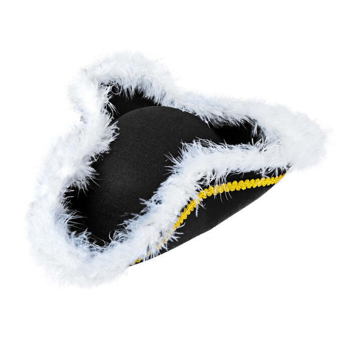 Tricorn With Marabou Trim Felt