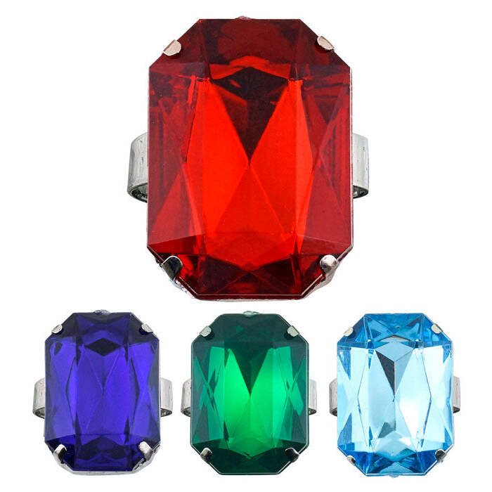 Maxi Gemstone Ring 4 Colors Ass.
