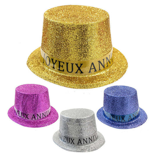 Joyeux Anniversaire Top Hat- 4 Colours Ass.