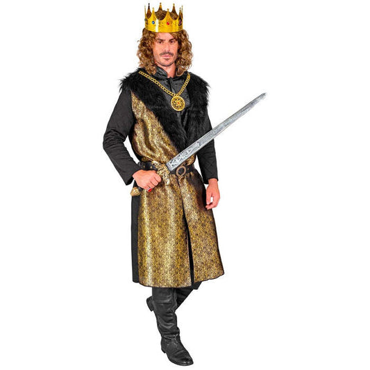 Medieval King  Coat With Vest & Medallion Necklace, Belt 