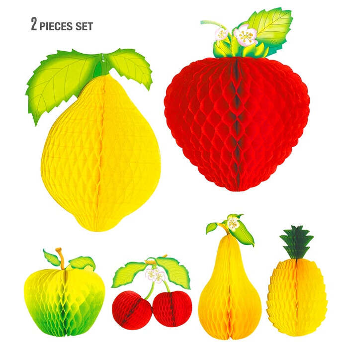 Set Of 2 Honeycomb Fruits 3 Combinations Ass.