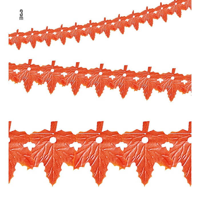 Leaf Garland 3 M - In Polyester - Suitable For Outdoor