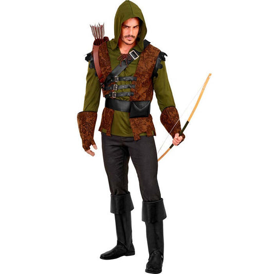 Robin Of Sherwood  Hooded Shirt With Vest, Belt Sash, Belt With Pouch, Gloves, Boot Tops 
