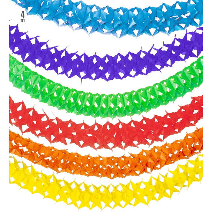 Unicolor Paper Garland 4 M - 6 Colors Ass.
