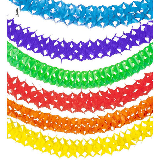 Unicolor Paper Garland 4 M - 6 Colors Ass.
