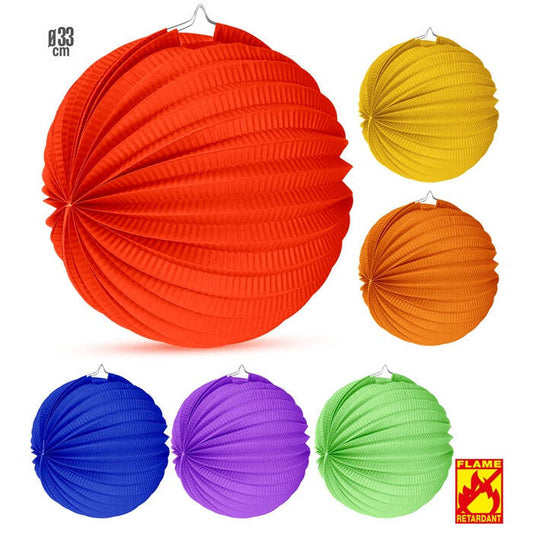 Unicolor Paper Ball Ø 33 Cm - 6 Colors Ass. - Flame Retardant