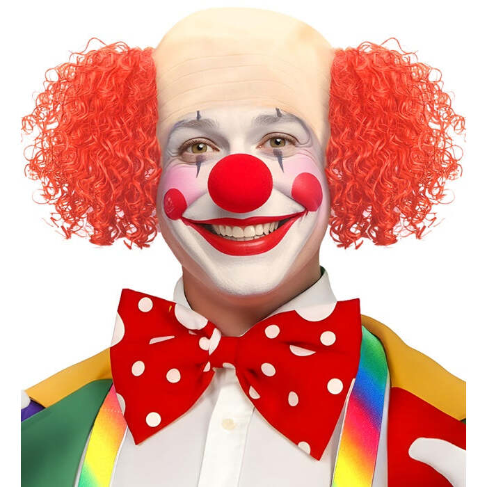 Deluxe Clown Headpiece With Red Curly Hair