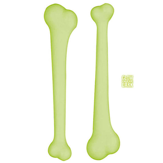 Set Of 2 Glow In The Dark Bone Maracas 23 Cm
