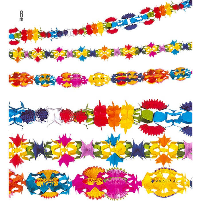 Deluxe Decorated Paper Garland 6 M - 3 Styles Ass.