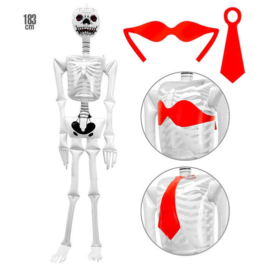 Inflatable Skeleton With Necktieand Bra - 1,83 M