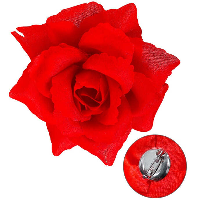 Red Rose Brooch 10 Cm