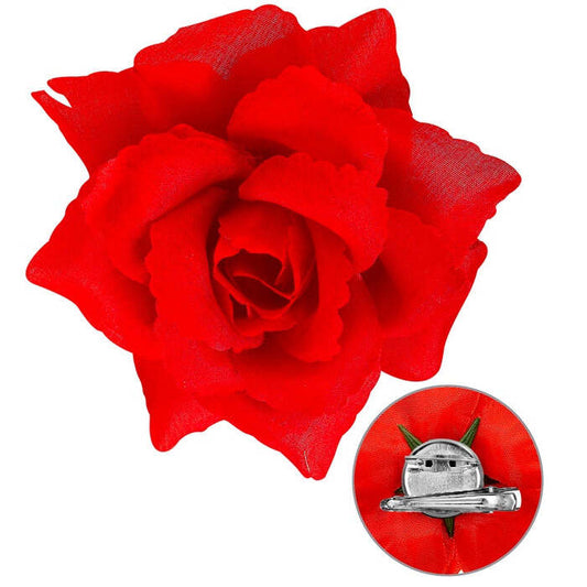 Red Rose Hair Clip 10 Cm