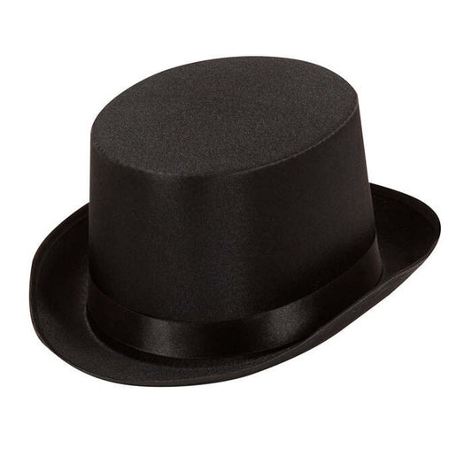 Top Hat Black Satin 12 Cm