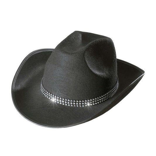 Cowboy Hats With Strass Band Felt - Black