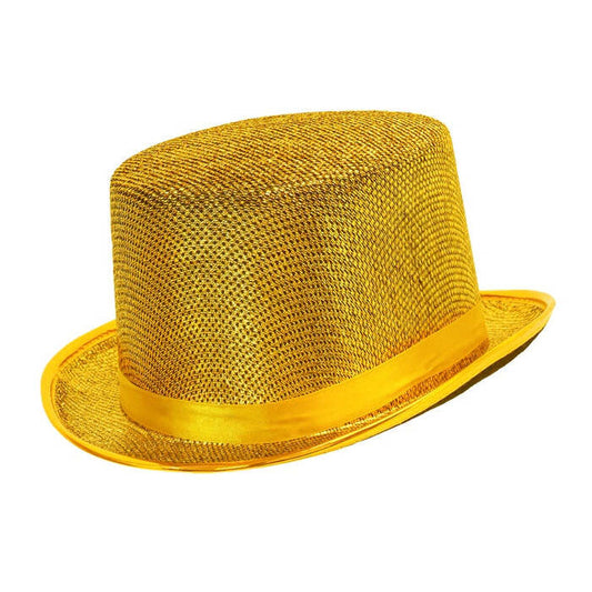 Gold Lurex Top Hat 10 Cm