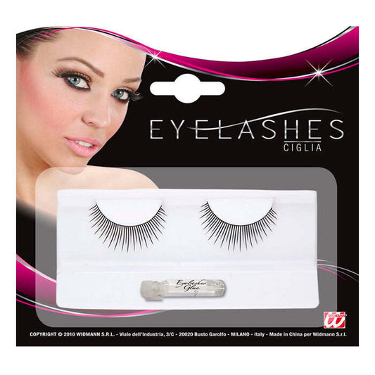 Mixed Short & Long Spikes Black Eyelashes With Glue Tube