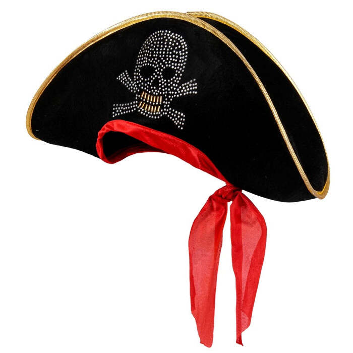 Pirate Hat With Studded Skull & Bandana Velvet