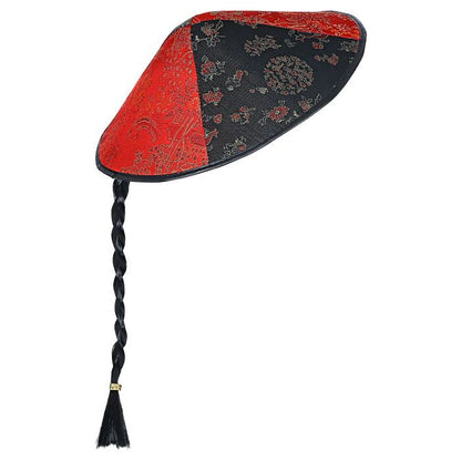 Satin Chinese Hat With Plait