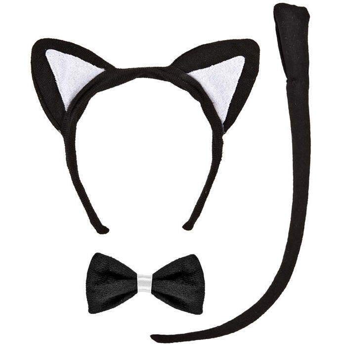 Cat Dress-Up Set  Ears, Bowtie, Tail 