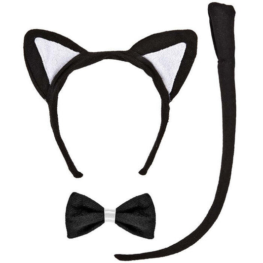 Cat Dress-Up Set  Ears, Bowtie, Tail 