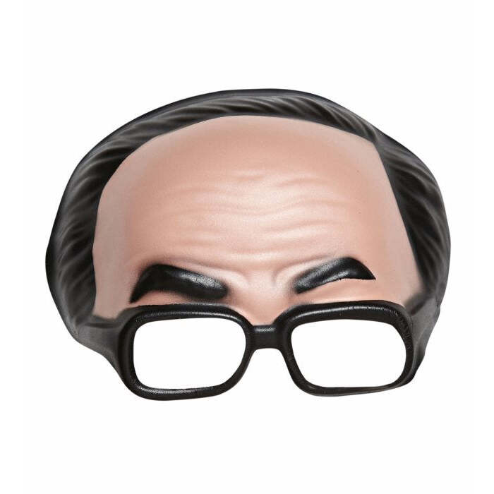 Chinless Mask With Black Hair & Glasses