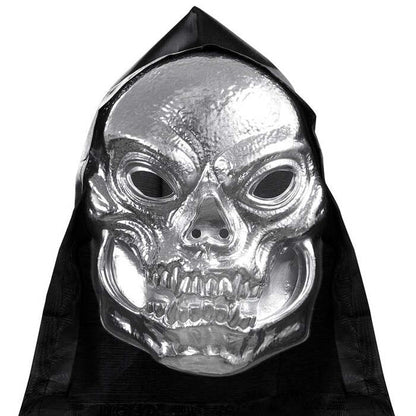 Hooded Metallic Pvc Skull Mask