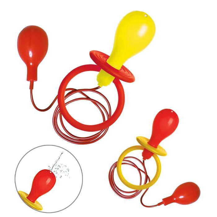 Giant Squirt Pacifier Yellow & Red Ass.