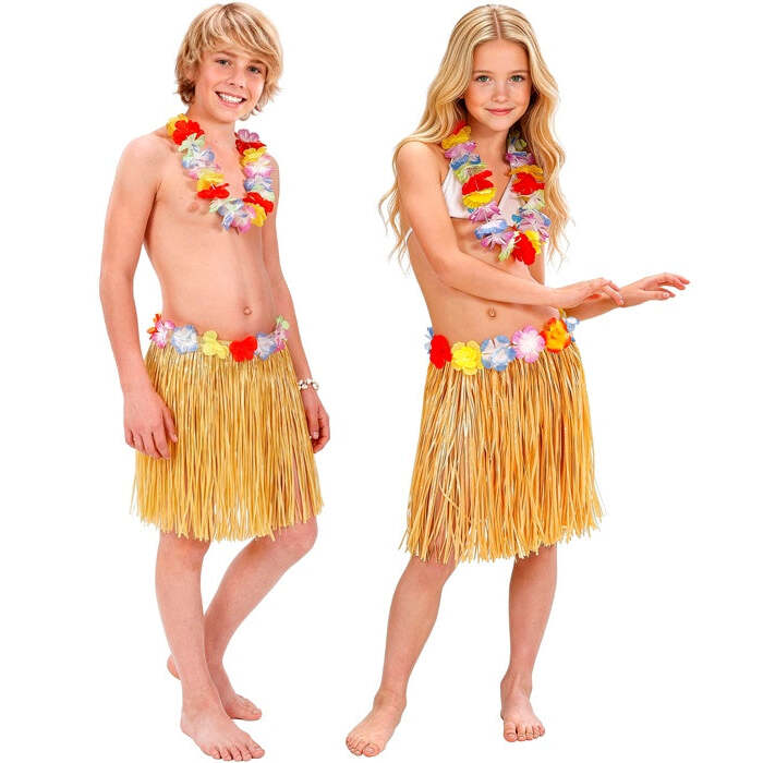 Hula Skirt With Flower Belt 40 Cm For Child