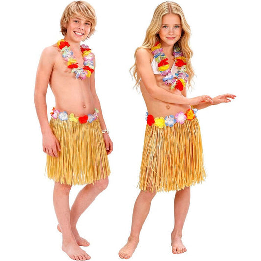 Hula Skirt With Flower Belt 40 Cm For Child