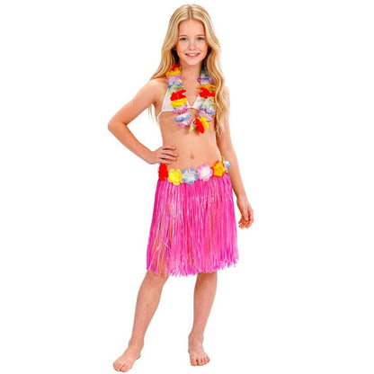 Hula Skirt With Flower Belt 40 Cm For Child