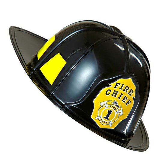 Black Fireman Hat Hard Plastic