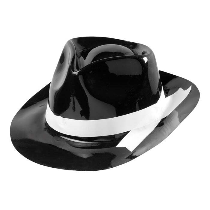 Gangster Hat With White Band Pvc