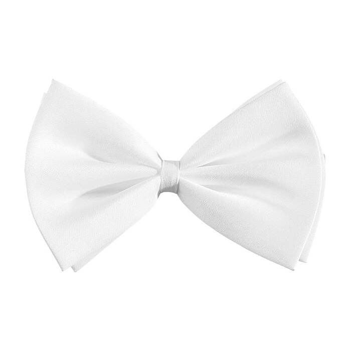 Deluxe Bow Tie White - Adjustable