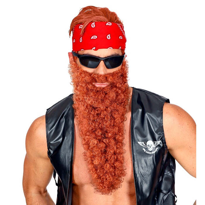 Red Maxi Beard With Moustache