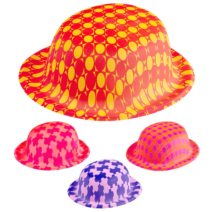 Fantasy Bowler Hat 4 Neon Color Ass.