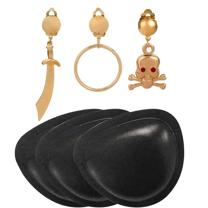 Pirate Set  Eye-Patch, Earring  3 Styles Ass.