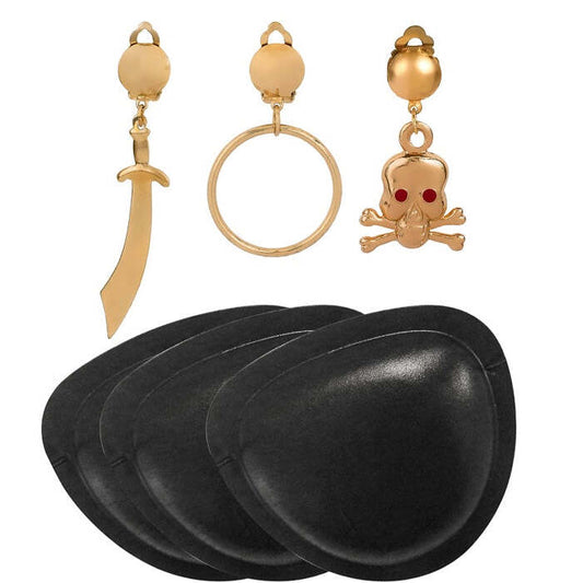 Pirate Set  Eye-Patch, Earring  3 Styles Ass.