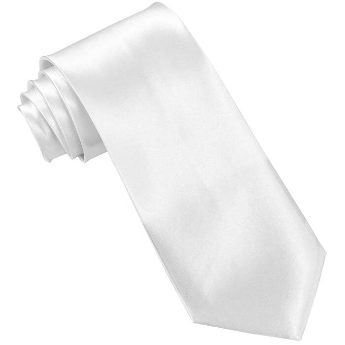 Satin White Tie