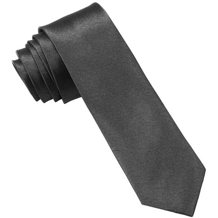 Satin Black Slim Tie