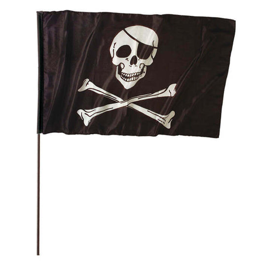 Pirate Flag  120X70 Cm  With Stick  140 Cm 