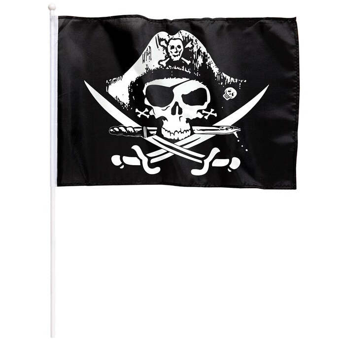 Pirate Flag With Stick 43X30 Cm