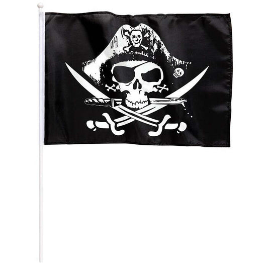 Pirate Flag With Stick 43X30 Cm
