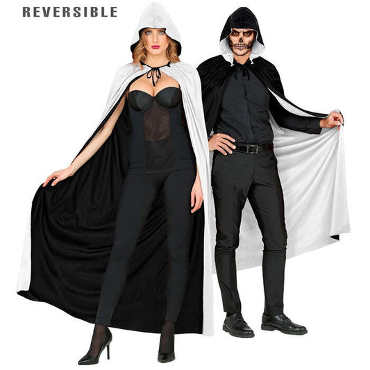 Black/White Reversible Hooded Cape 140 Cm
