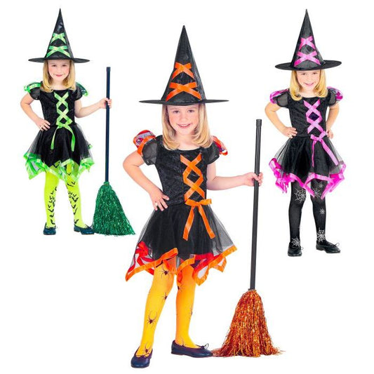 Ribbon Witch 3 Assorted Colours Dress Hat Costume for Girls Image 1
