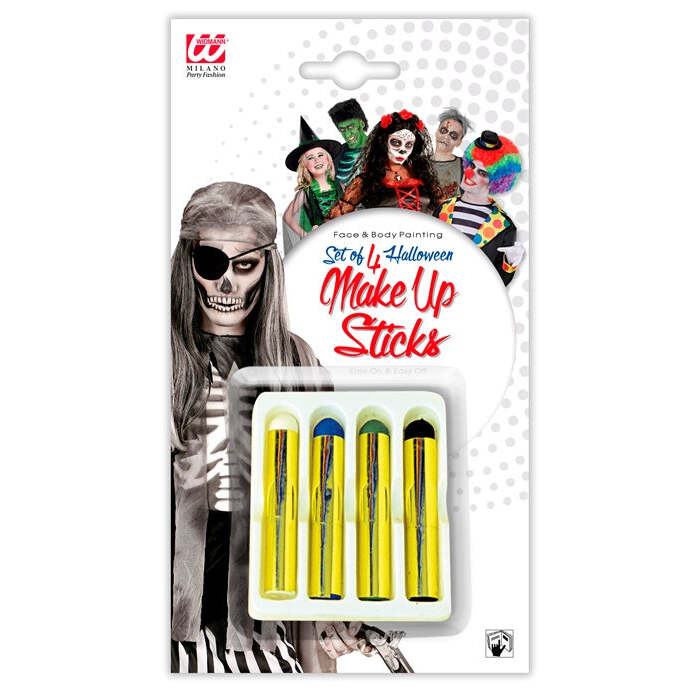 Set Of 4 Big Halloween Make-Up Sticks - 21 Ml