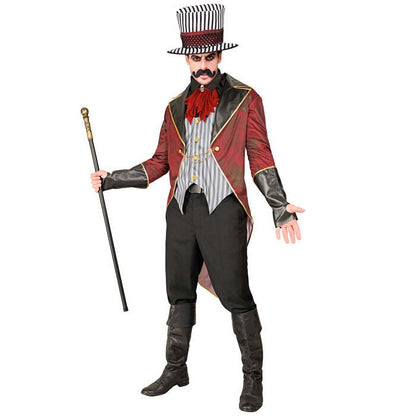 Sinister Ringmaster  Jacket With Vest, Skull Jabot, Gloves, Hat  